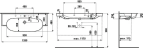 Раковина накладная Laufen The New Classic 120 8.1385.8.757.107.1 цвет Белый