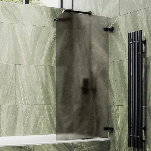 Шторка для ванны Maybah Glass MGV-652-6 705х1400 поворотная на петлях Черный стекло бронзовое матовое