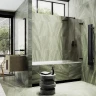 Шторка для ванны Maybah Glass MGV-652-6 705х1400 поворотная на петлях Черный стекло бронзовое матовое