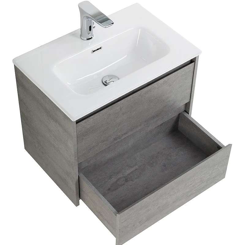 Тумба под раковину BelBagno Kraft 39 60 KRAFT 39-600/390-2C-SO-CG подвесная Cemento Grigio МДФ / ЛДСП