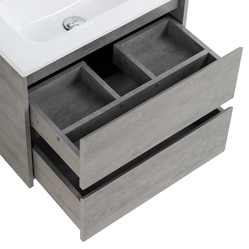 Тумба под раковину BelBagno Kraft 39 60 KRAFT 39-600/390-2C-SO-CG подвесная Cemento Grigio МДФ / ЛДСП