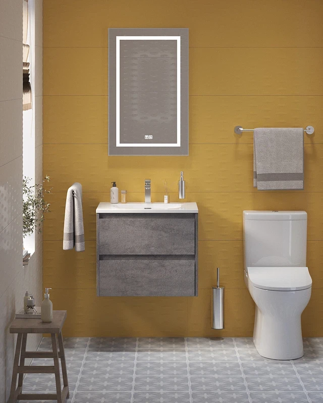 Тумба под раковину BelBagno Kraft 39 60 KRAFT 39-600/390-2C-SO-CG подвесная Cemento Grigio МДФ / ЛДСП