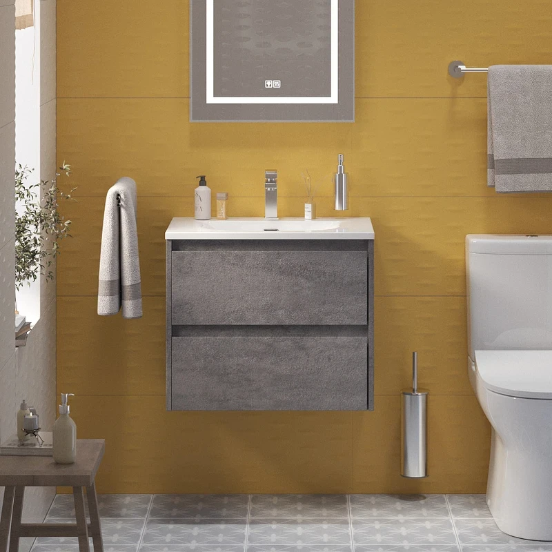 Тумба под раковину BelBagno Kraft 39 60 KRAFT 39-600/390-2C-SO-CG подвесная Cemento Grigio МДФ / ЛДСП