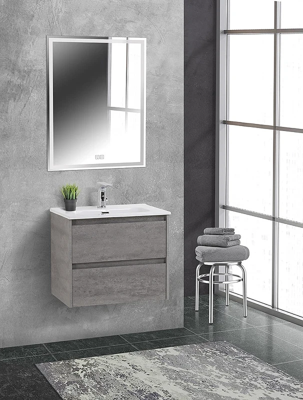 Тумба под раковину BelBagno Kraft 39 60 KRAFT 39-600/390-2C-SO-CG подвесная Cemento Grigio МДФ / ЛДСП