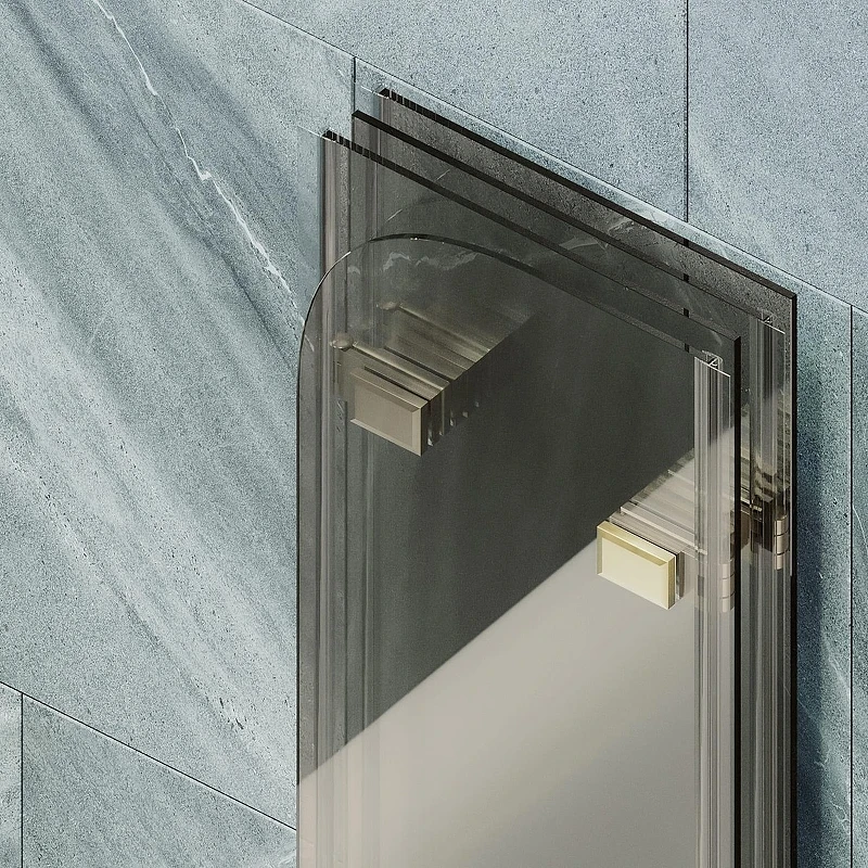 Шторка для ванны Maybah Glass MGV-585-3 980х1400 складная 4 секции Золото стекло бронзовое