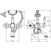 Смеситель для ванны Boheme Medici Ripresa 303-BSW Бронза латунь на стену