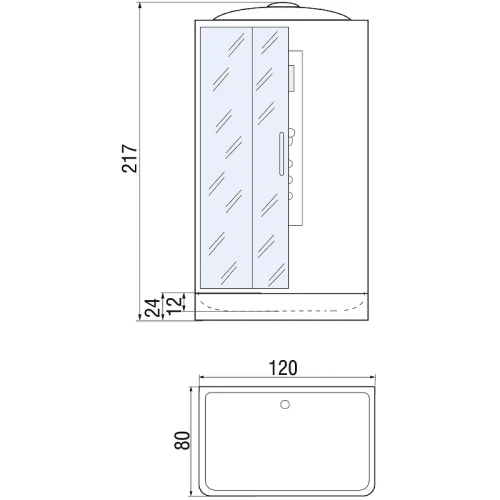 Душевая кабина River Vitim 120x80 ТН 10000003220 с поддоном