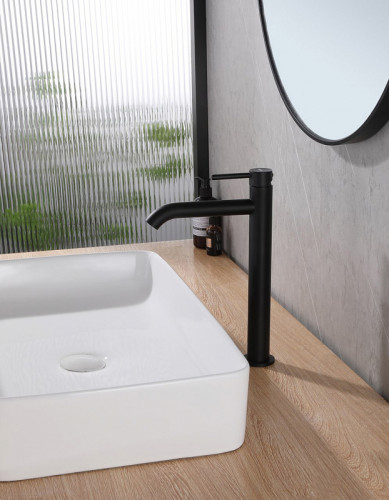 Смеситель для раковины Abber Wasser Kreis AF8111B Черный матовый латунь