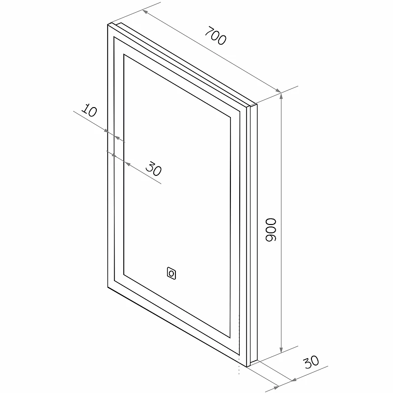 Зеркало Континент Mercury 700x900 ЗЛП506 с подсветкой с сенсорным выключателем стекло