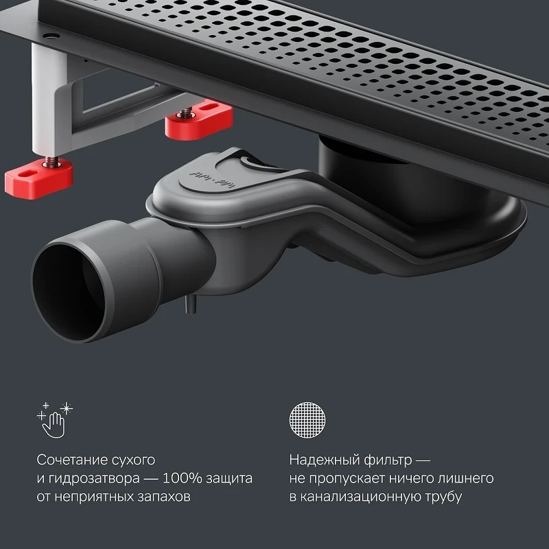 Душевой лоток AM.PM MasterFlow 40 W01SC-P11-040-01BM с Черной матовой решеткой Cut Gradient