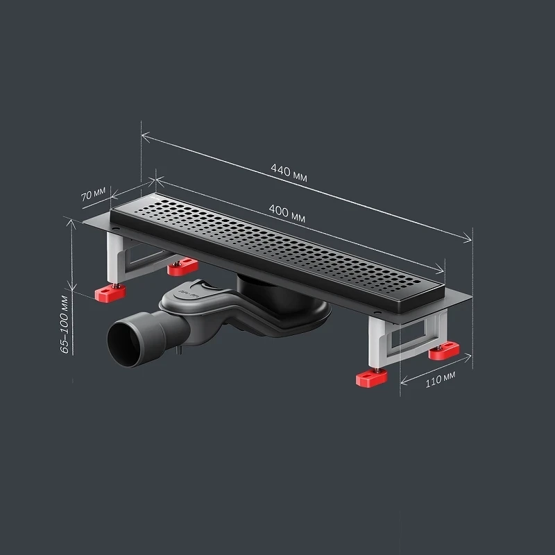 Душевой лоток AM.PM MasterFlow 40 W01SC-P11-040-01BM с Черной матовой решеткой Cut Gradient