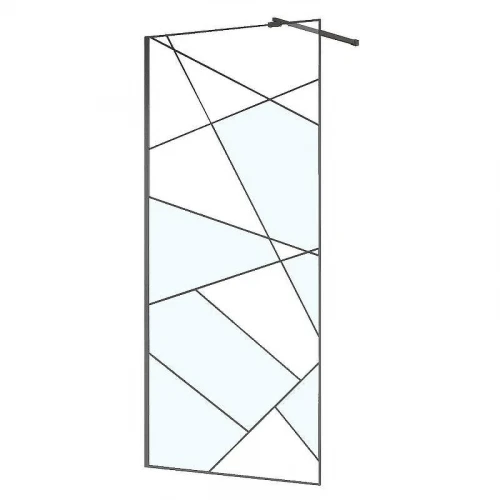 Душевая перегородка Azario Walk-in 90 AZ-271-90-MGR-CGP профиль Графит матовый стекло прозрачное с графическим принтом