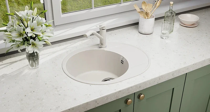 Кухонная мойка Ulgran Quartz Nora 585-06 Трюфель искусственный камень (литьевой мрамор) встраиваемый