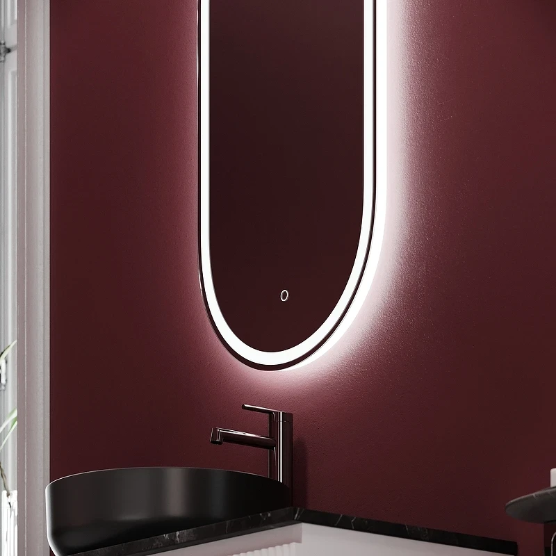 Зеркало Sancos Oval 45 OV45F с подсветкой с сенсорным выключателем и диммером стекло