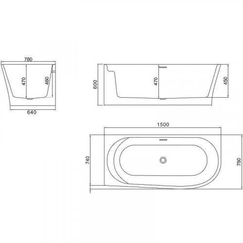 Акриловая ванна BelBagno BB410-1500-780-L 150х78 без гидромассажа