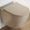 Унитаз CeramaLux 2197MC подвесной Капучино матовый с сиденьем Микролифт фаянс подвесной