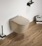 Унитаз CeramaLux 2197MC подвесной Капучино матовый с сиденьем Микролифт фаянс подвесной