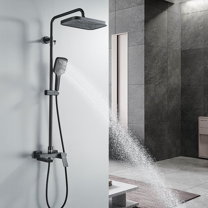 Душевая система Rose R18H R1836H Черная матовая