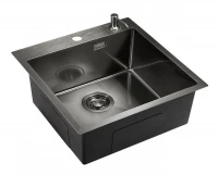 Кухонная мойка Emar PVD 50 EMB-117A PVD цвет Nano Dark