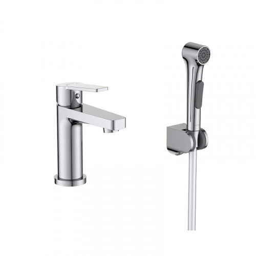 Смеситель для раковины Aquatek Лугано AQ1712CR с гигиеническим душем цвет Хром