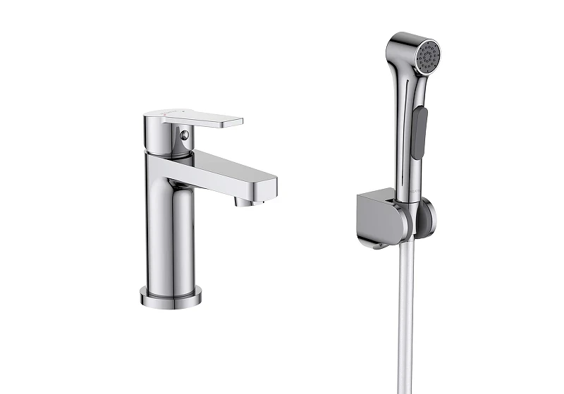 Смеситель для раковины Aquatek Лугано AQ1712CR с гигиеническим душем цвет Хром