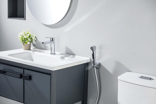 Смеситель для раковины Aquatek Лугано AQ1712CR с гигиеническим душем цвет Хром