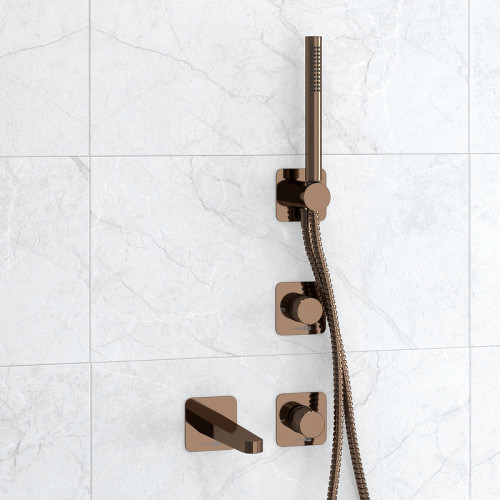 Смеситель для ванны WasserKRAFT Paar A8851.309.311.290.292.291 Розовое золото латунь встраиваемый