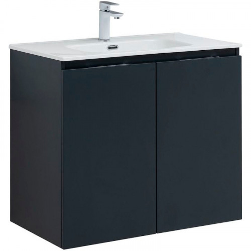 Тумба под раковину Aquanet Алвита New 80 277527 подвесная Антрацит МДФ / ЛДСП