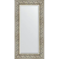 Зеркало Evoform Exclusive 120х60 BY 3502 с фацетом в багетной раме - Барокко серебро 106 мм стекло