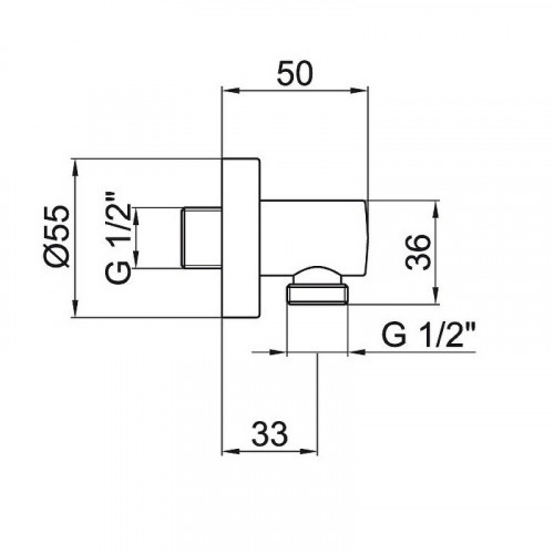 Шланговое подключение Webert Aria AC0344560 Черный матовый латунь на стену
