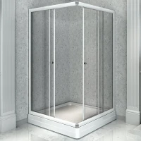 Душевой уголок Radomir 100x90 L 1-03-1-1-0-1210 с поддоном профиль Белый стекло прозрачное
