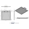 Душевой поддон из искусственного камня Esbano Luxe ESP-LX100B 100x100 ESPLX 100B Черный матовый