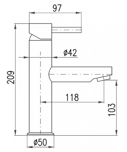 Смеситель для раковины Rav Slezak Seina SE928.5CMAT Черный матовый латунь