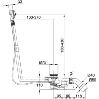 Слив-перелив Bette B602-901 полуавтомат Хром