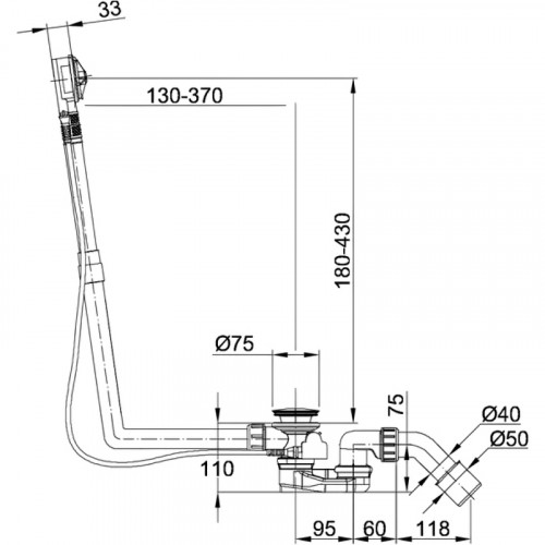 Слив-перелив Bette B602-901 полуавтомат Хром
