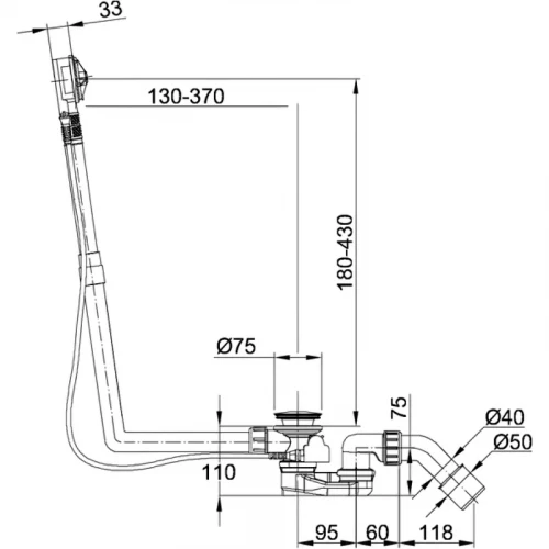 Слив-перелив Bette B602-901 полуавтомат Хром