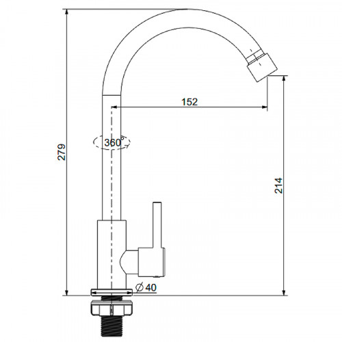 Кран для одного типа воды Splenka S249.481.05 Сатин