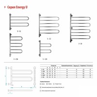 Электрический полотенцесушитель Energy U chrome G2K RAL 9003 EETR0UG2K00000R903M Белый матовый нержавеющая сталь