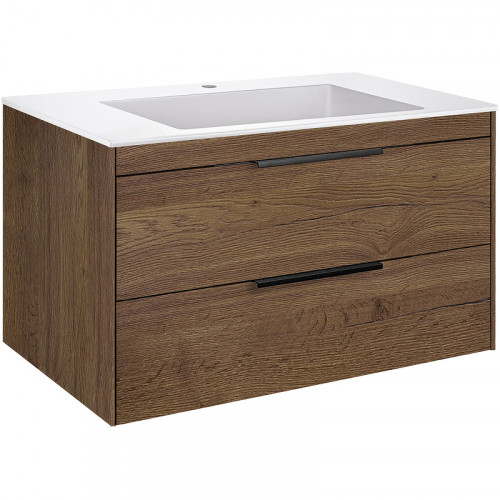 Тумба под раковину Vincea Chiara 2D 80 VMC-2C2800TO подвесная T.Oak МДФ / ЛДСП