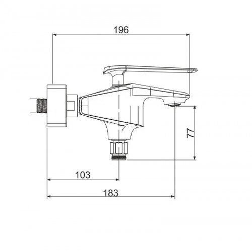 Смеситель для ванны Rose R1302F цвет Белый Хром