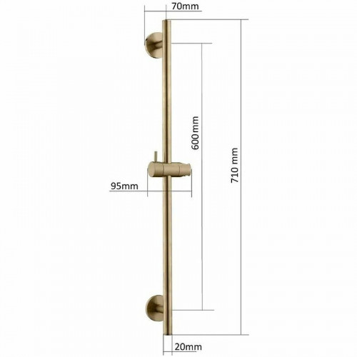Душевая штанга Boheme Uno 420-CR Хром латунь на стену