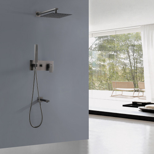 Душевая система Abber Daheim AF8217NG Никель латунь встраиваемый