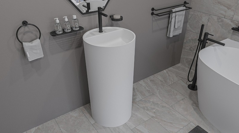 Раковина Whitecross Pantheon 43 0708.043043.200 Белая матовая искусственный камень (литьевой мрамор) напольный