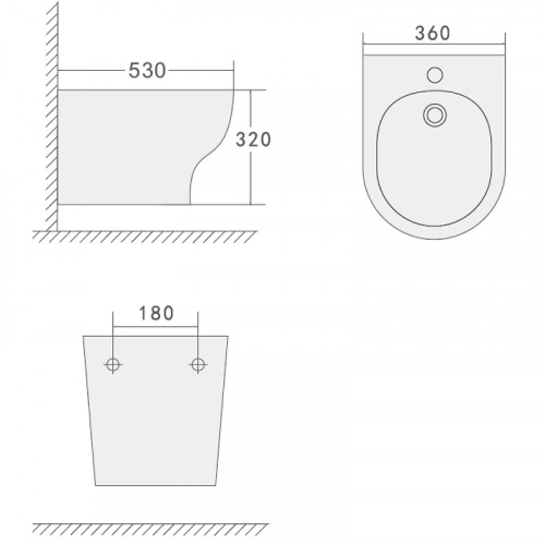 Биде Boheme Fiore 978-BIDET-B подвесное Черное матовое