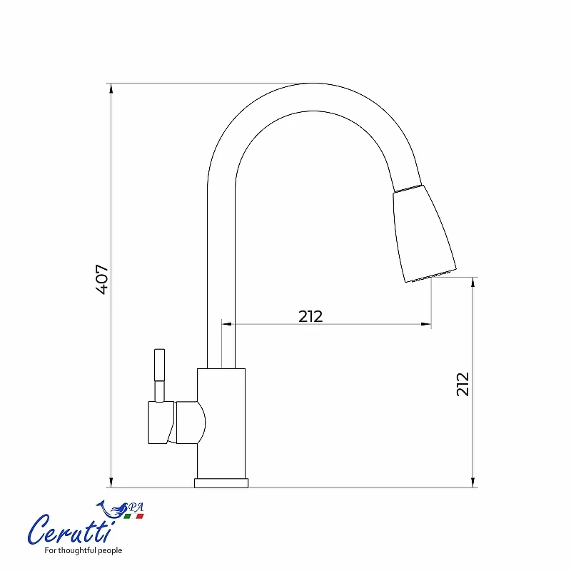 Cмеситель для кухни Ceruttispa Эннио (Ennio) B CT12107 12107 цвет Черный матовый
