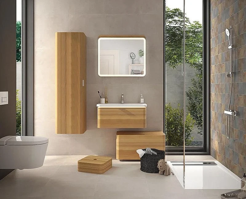Тумба с раковиной Vitra Nest Trendy 80 56138 подвесная Натуральное дерево
