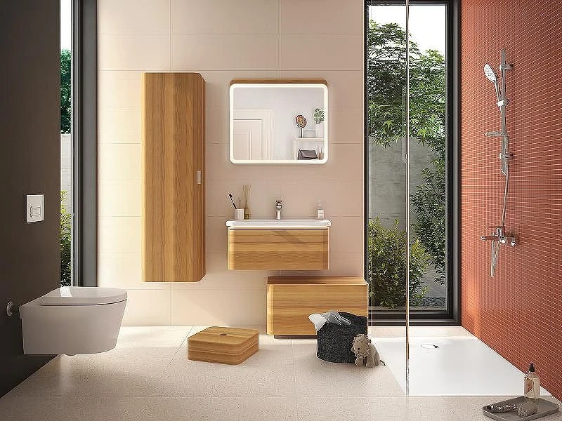 Тумба с раковиной Vitra Nest Trendy 80 56138 подвесная Натуральное дерево