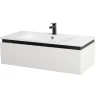 Тумба с раковиной Cezares Slider 100 SLIDER-1000-1C-SO-BO+100 CZR-1000/480-LV-MR-PRS подвесная Bianco Opaco