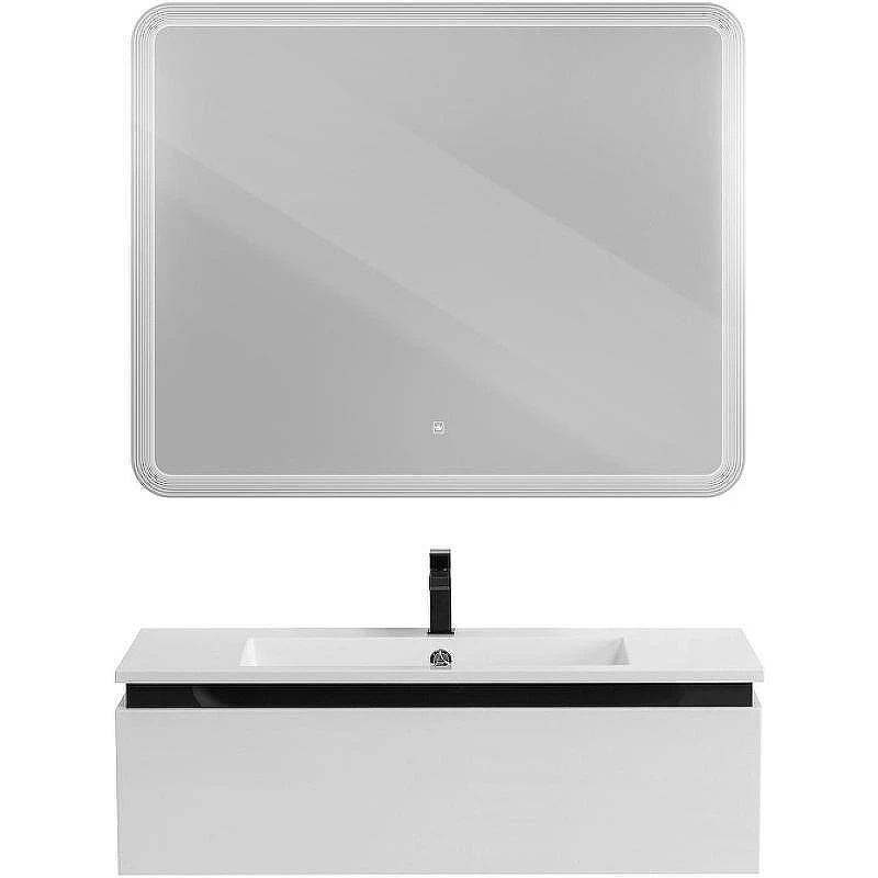 Тумба с раковиной Cezares Slider 100 SLIDER-1000-1C-SO-BO+100 CZR-1000/480-LV-MR-PRS подвесная Bianco Opaco