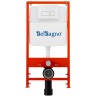 Комплект унитаза с инсталляцией BelBagno Loto BB070CHR/SC/BB026/BB042BL с сиденьем Микролифт и Белой глянцевой клавишей смыва фаянс подвесной